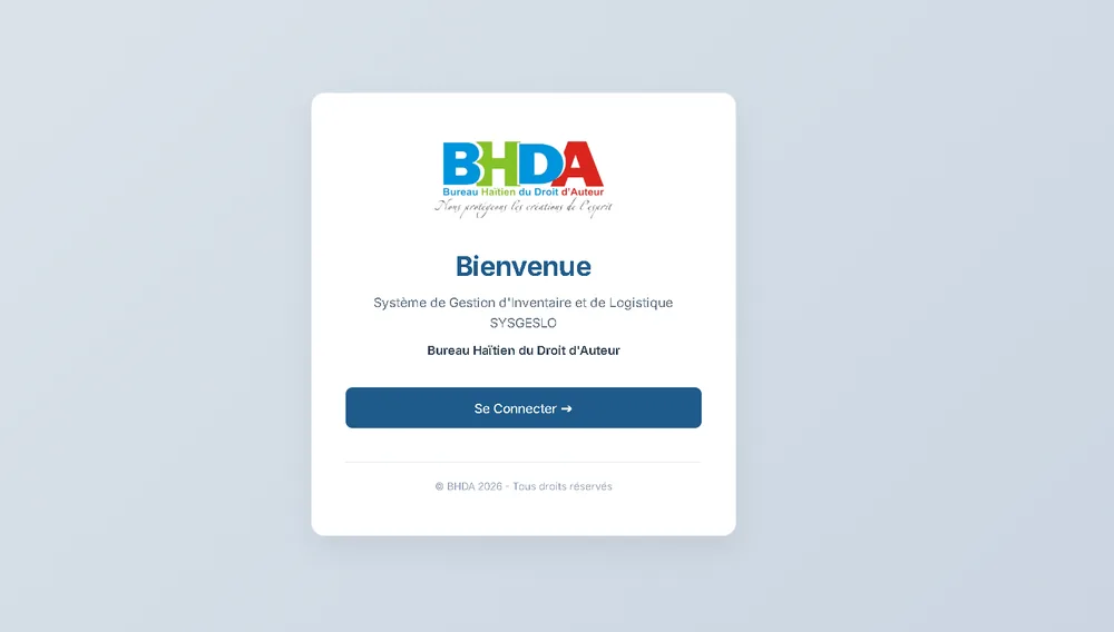SYSGESLO inventory and logistics system for BHDA